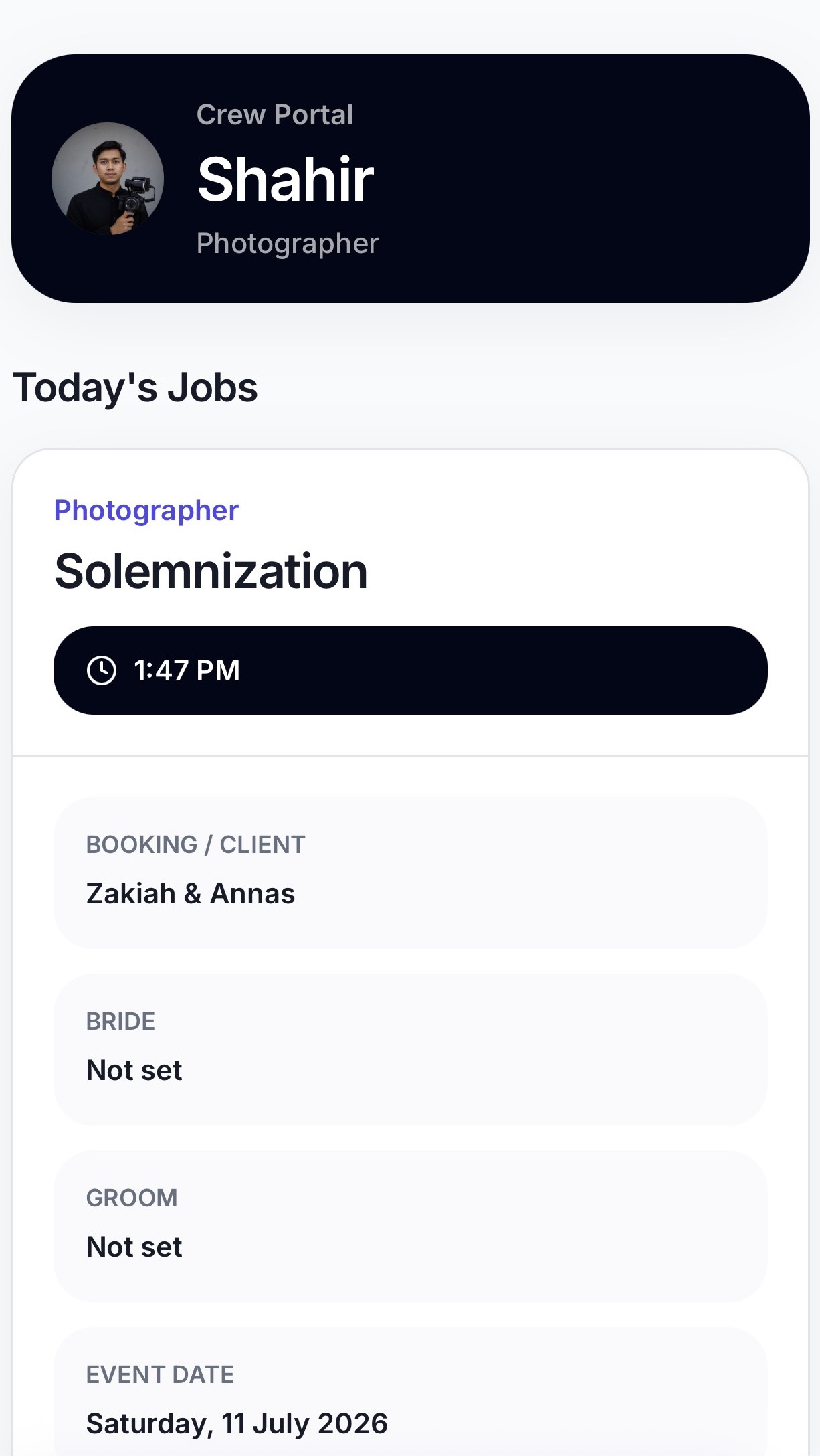 Mobile dashboard preview